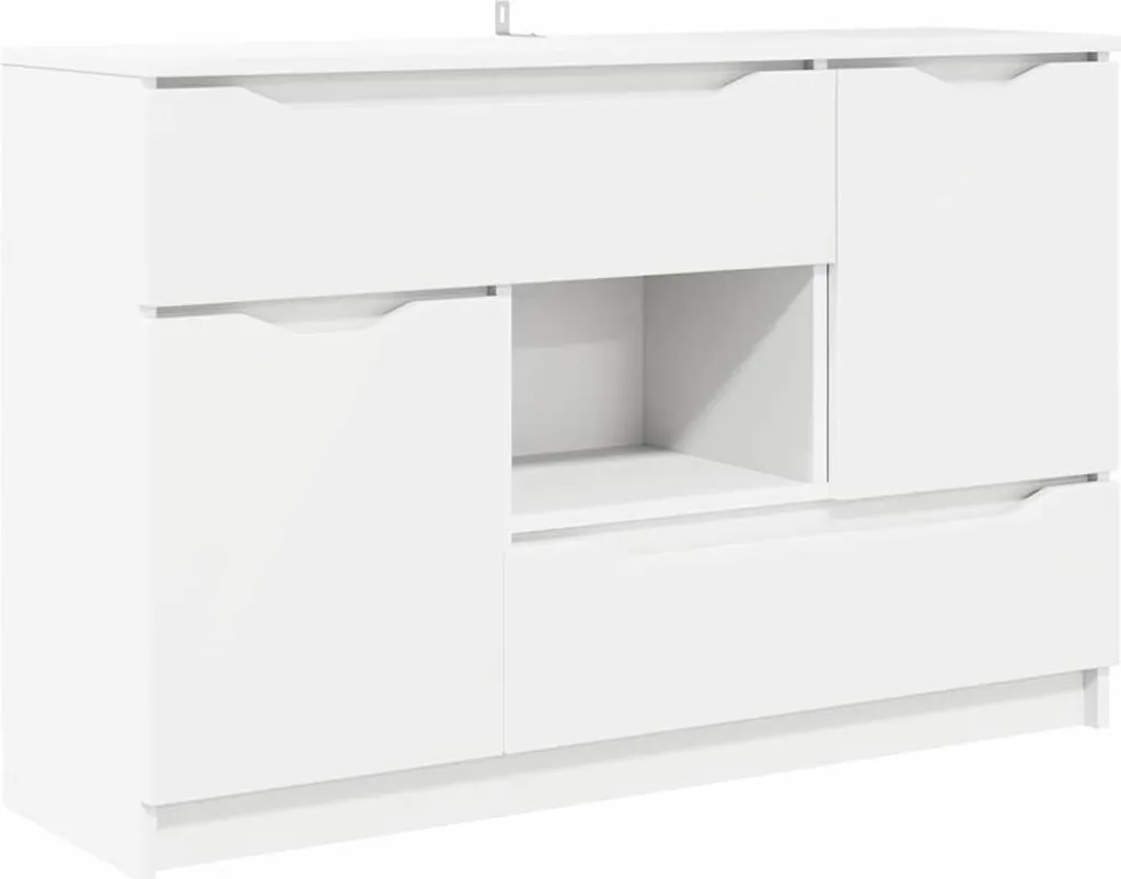 Buffet de Couloir Blanc 100x30 cm Idéal pour Ranger et Décorer l'Entrée