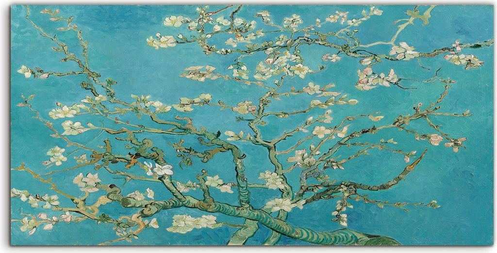 Coloray Canvas 100x50 Wandbild Leinwand Bilder Wand Bild Mandelblüte Van Gogh Vintage