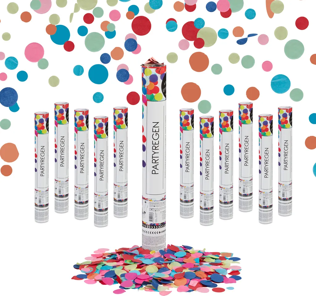 Canon confettis sécurisé sans pyrotechnie 12x Party Popper pour intérieur