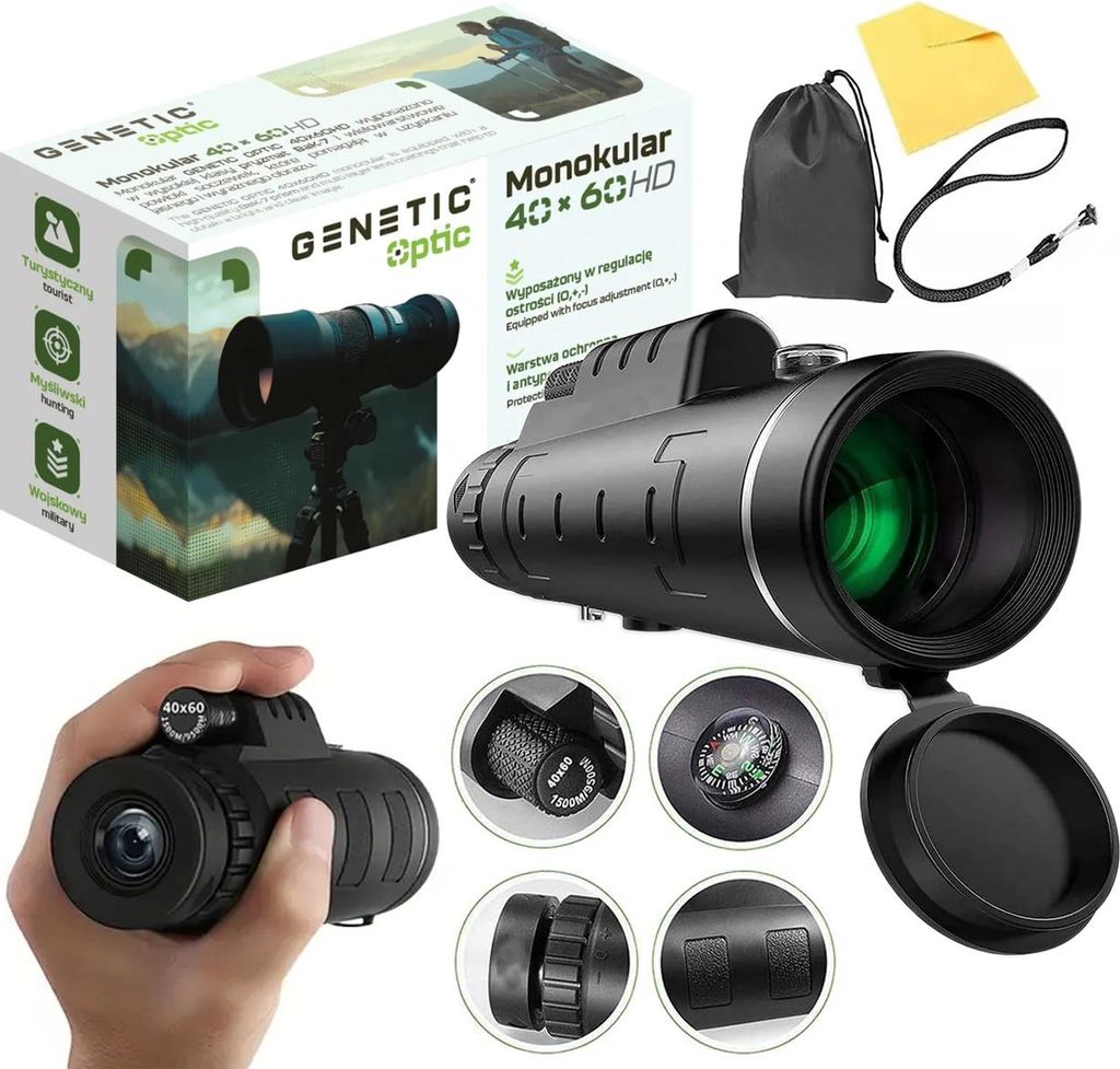 Tourist Monocular Genetic® 40×60 Fernglas Hd Produktbild 