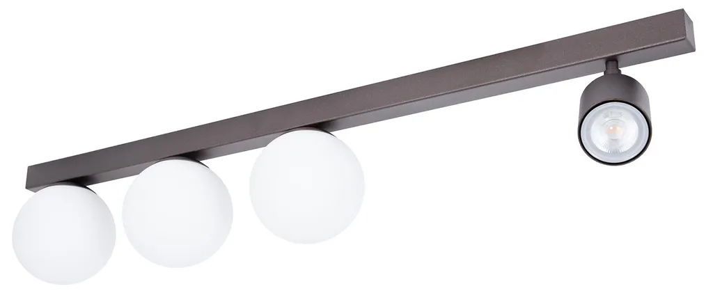 Plafonnier 4 spots orientables TAVIRA en métal marron 80 cm Sigma