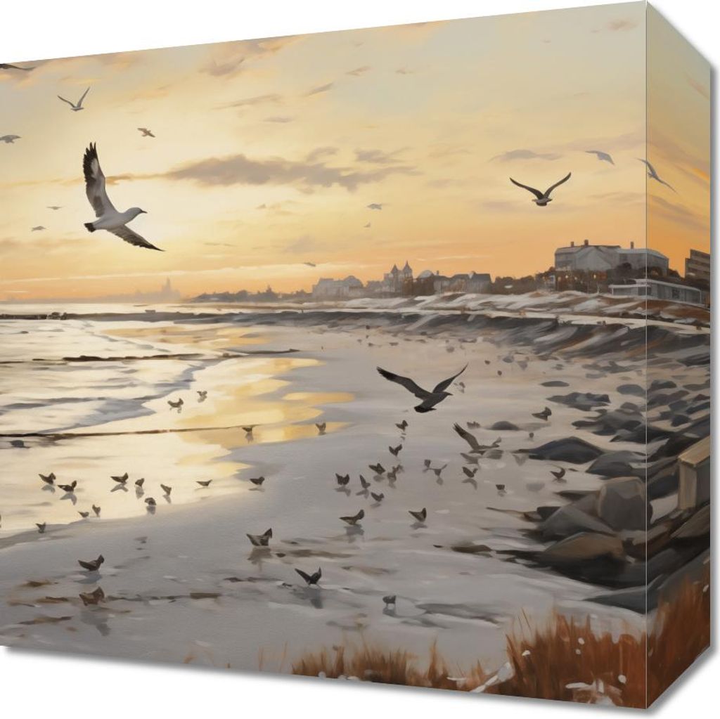 Bild 30x30cm Dämmerung über der Küste