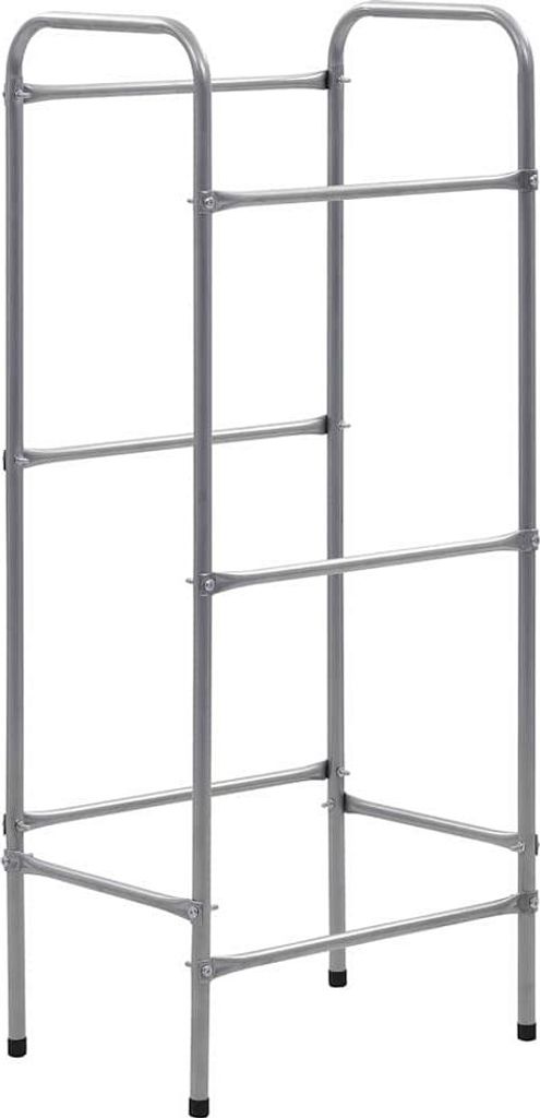 vidaXL Kistenregal für 3 Kisten Silbern 50x33x116 cm Stahl