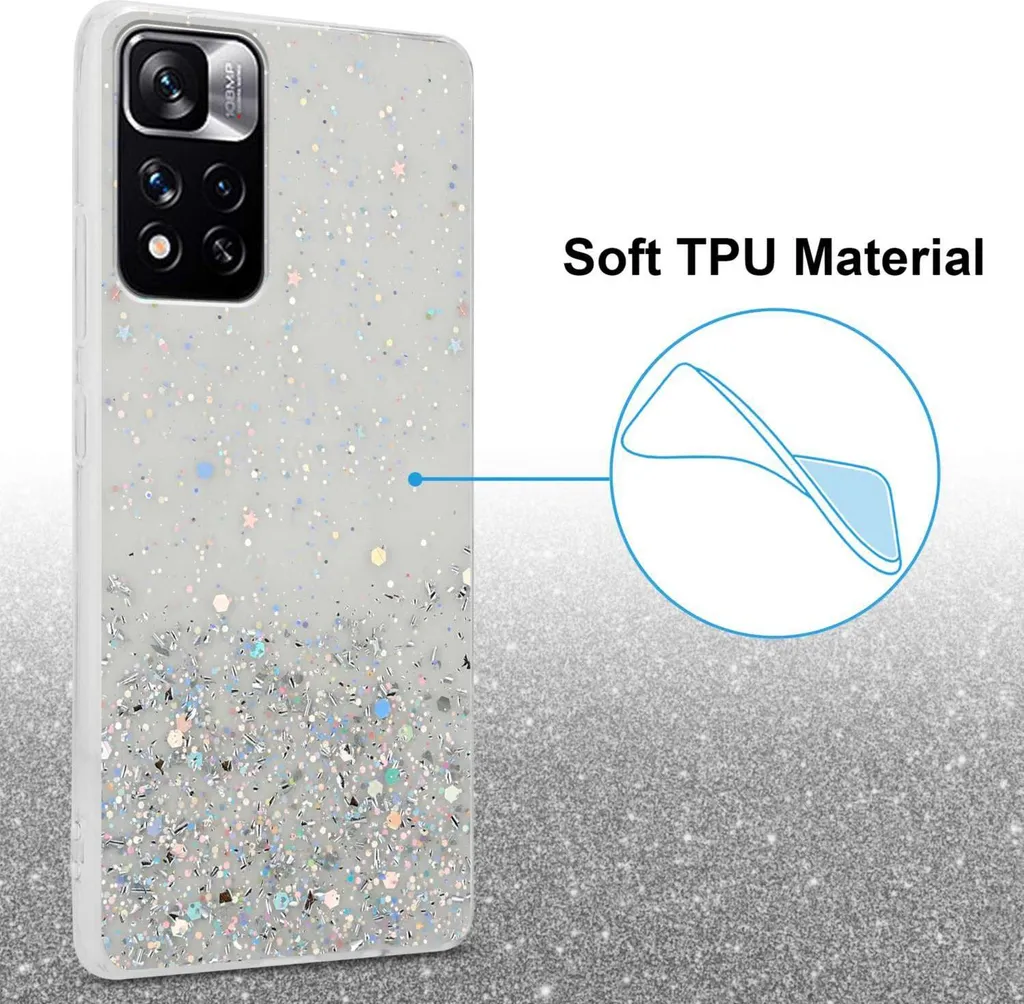 Custodia Trasparente Glitter Xiaomi Redmi Note 11 Pro+ | Cadorabo - 3