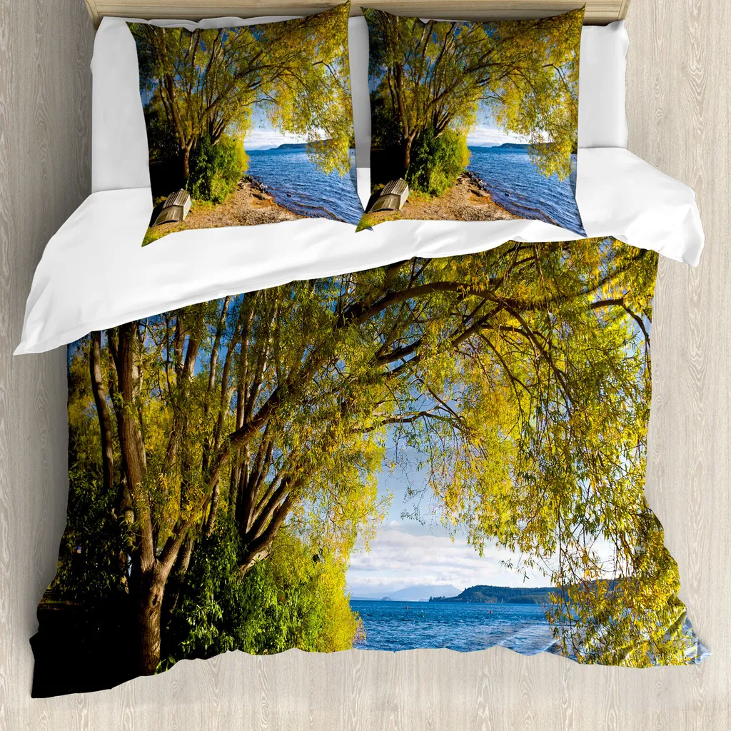 Copripiumino Natura Barca 155x220 ABAKUHAUS Blu Verde Oliva