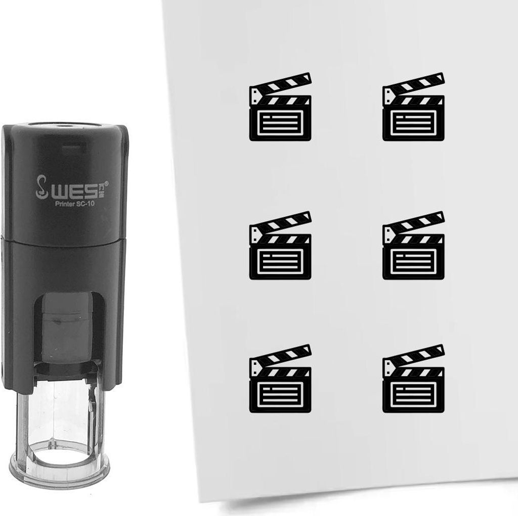 CombiCraft Selbstfärbender Stempel 'Filmklappe' in der Farbe Schwarz, Ø10mm