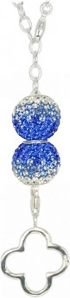 SilberDream Kette Anhänger Bead Zirkonia Silber blau weiß Set D2GSS008