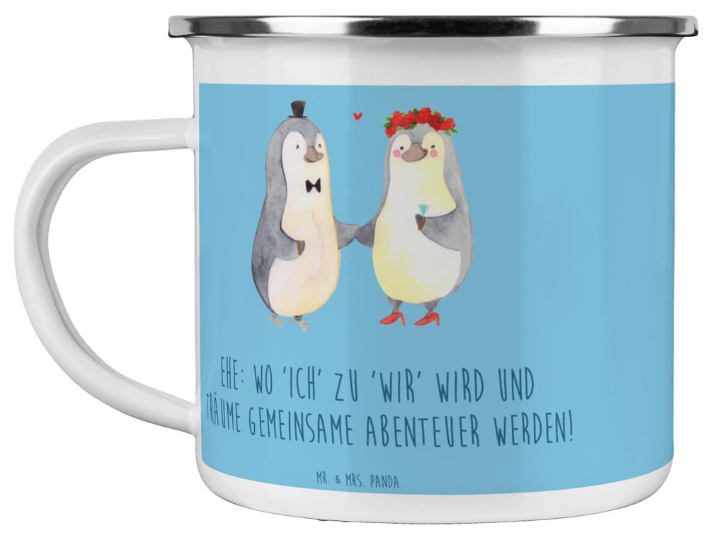 Mr. & Mrs. Panda Haferl Hochzeitsfeier Abenteuer - Sky Blue - Geschenk, magische Reise, Freude, Teetasse, Geschenke, Heirat, Hochzeit, Heiraten, Po...