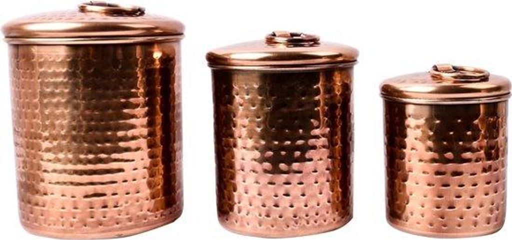 Kanister-Set, antike Kupferoptik, 3er-Set