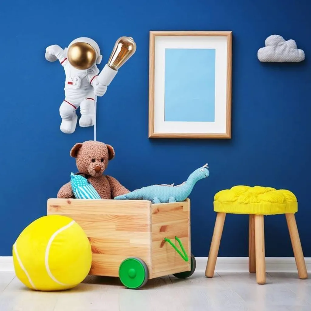 Veilleuse astronaute Neil LED design lune 3D pour chambre de garçon