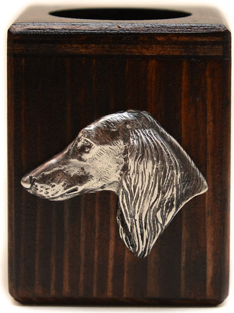 Saluki, Persischer Windhund - Holzkerzenständer mit Hund, einzigartiges Andenken an den Verlust eines Hundes, Handwerkskunst der Marke Art-Dog