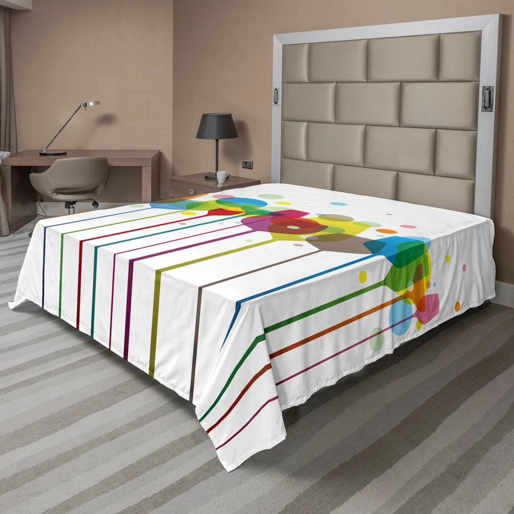 Drap de Lit Doux Imprimé Champagne et Boisson Pétillante Multicolore