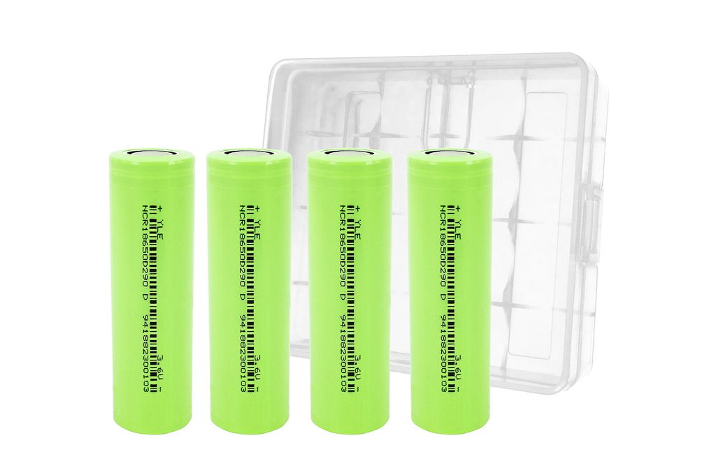 4x PowerSmart 18650 Wiederaufladbare Akkus inkl. Aufbewahrungsboxen (3.6V 2900mAh)