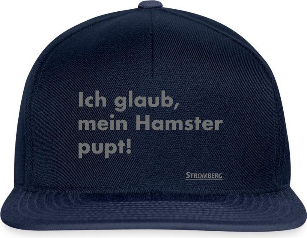 Spreadshirt Stromberg Zitat Ich Glaub, Mein Hamster Pupt Snapback Cap, One size, Navy/Navy