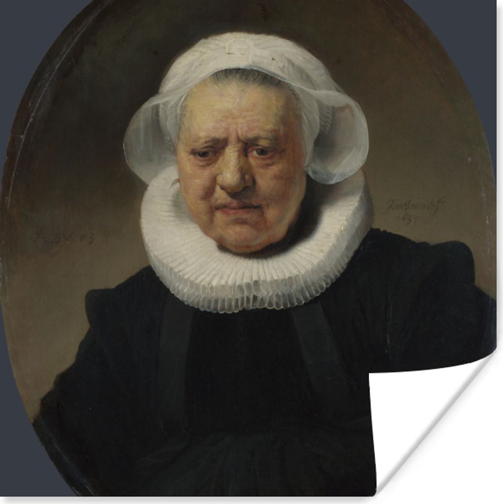 MuchoWow Poster Porträt von Aechje Claesdr - Rembrandt van Rijn 30x30 cm - Wandposter - Printing