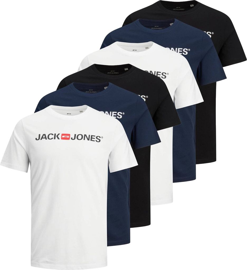JACK&JONES Herren T-Shirt, 6er Pack - JJECORP LOGO TEE CREW Produktbild 