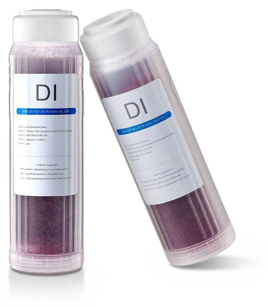 2 Filtres résine DI à changement de couleur 0,5L pour système auto
