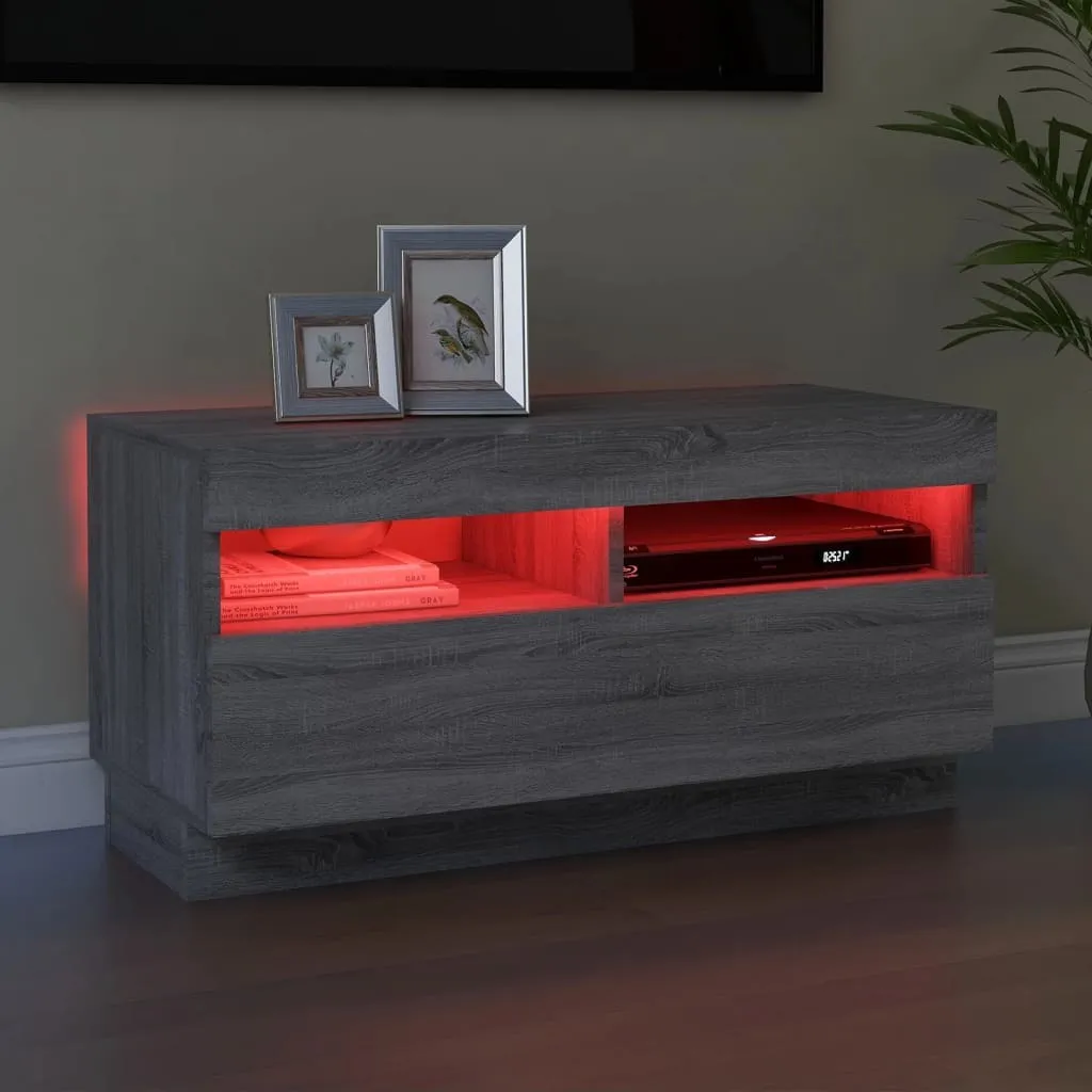 Porta TV Moderno Grigio Sonoma Maison Exclusive 80cm con Luci LED RGB