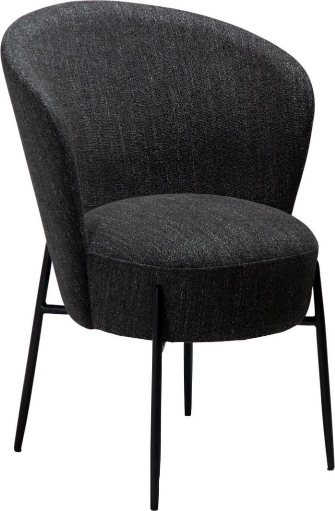 (2er Set) Orbit Dan-Form Esszimmerstuhl Bouclé schwarz.
