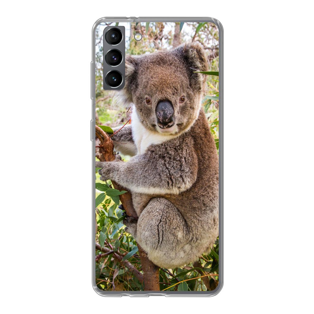 MuchoWow Handyhülle Schutzhülle Hülle für Samsung Galaxy S21 Plus Koala - Blätter - Kinder - Jungen - Mädchen Silikon Softcase Handy Hülle...