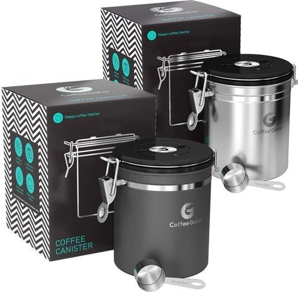 Luftdichte Kaffeebehälter medium 1,3 l Edelstahl