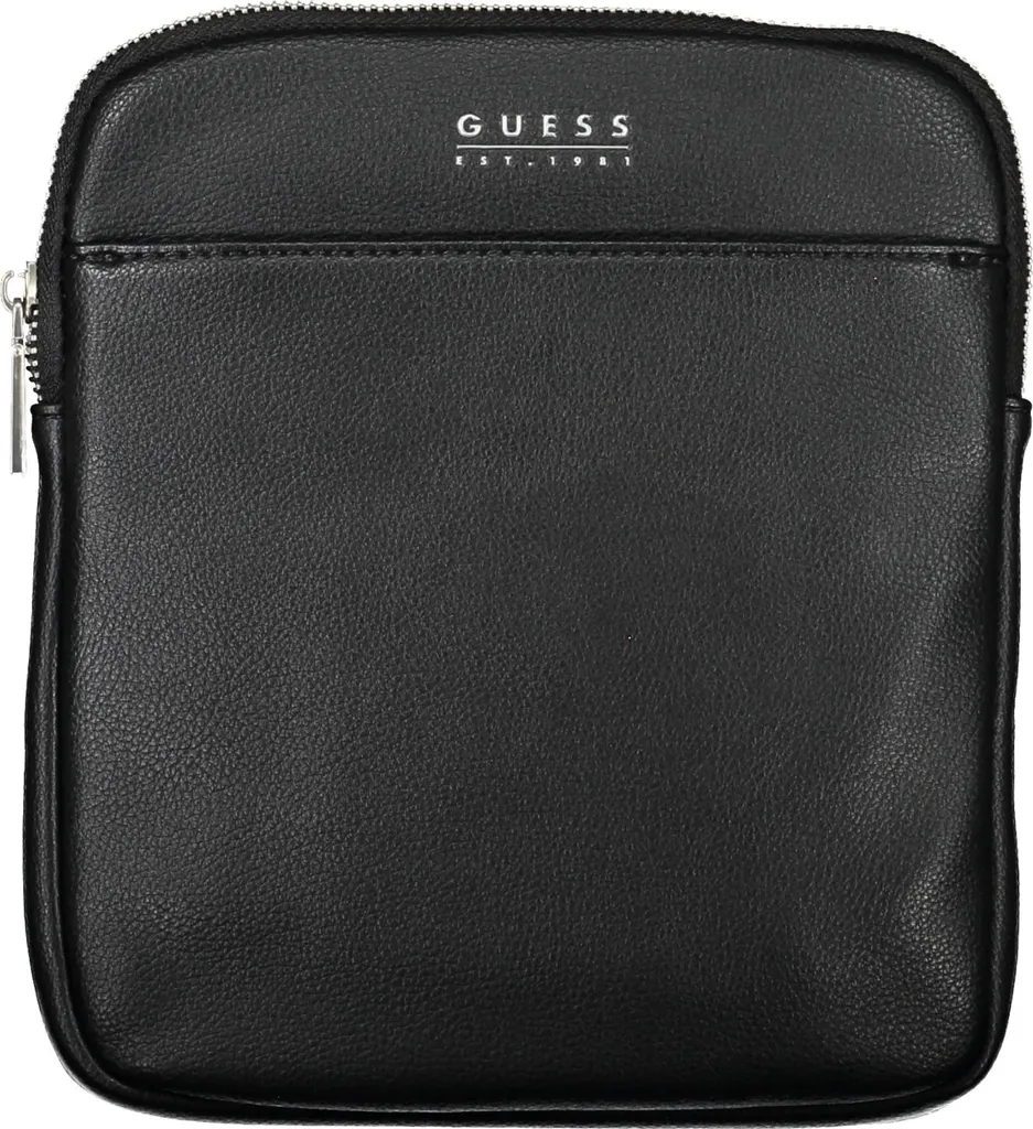 Sac à bandoulière noir Guess Jeans en toile enduite robuste UNI