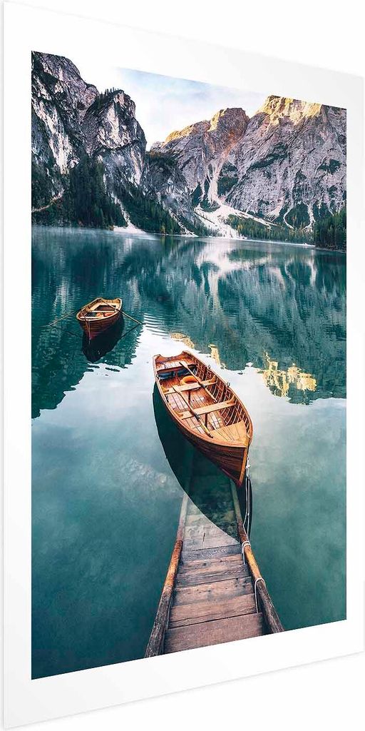 Posterpapier Poster - Boats in the Dolomites 40x60 cm Landschaften c-B-0418-ao-a