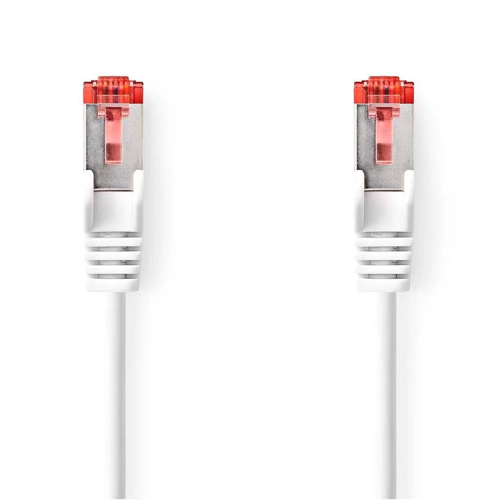 Cavo Rete Bianco 3m CAT6a S/FTP | Design Rotondo LSZH per Smart Working