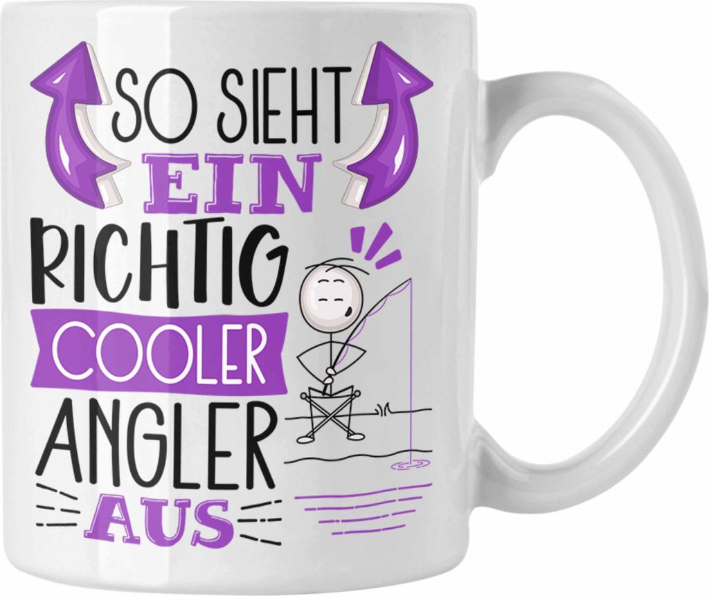 Trendation - So Sieht Ein Richtig Cooler Angler Aus Geschenk Tasse Lustiger Spruch Geschenkidee (Weiß)