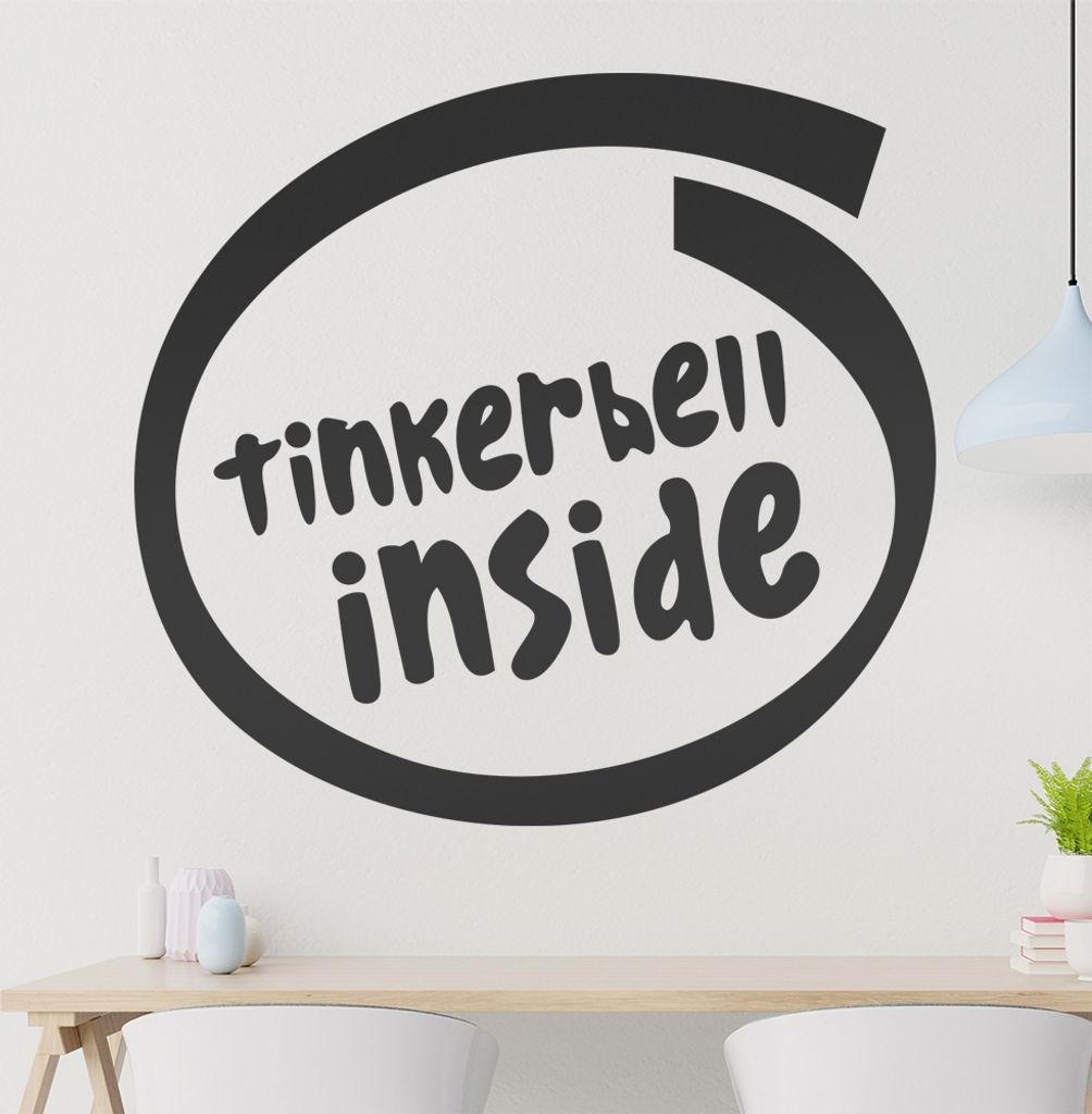 tinkerbell inside Wandtattoo in 6 Größen - Wandaufkleber Wall Sticker - Dekoration, Küche, Wohnzimmer, Schlafzimmer, Badezimmer