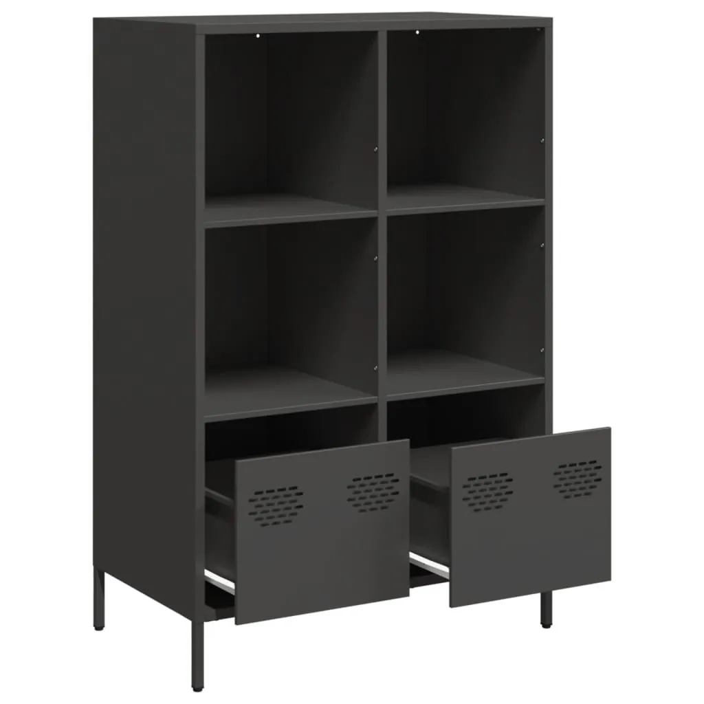vidaXL Credenza nera 68x39x103,5 cm acciaio - 4
