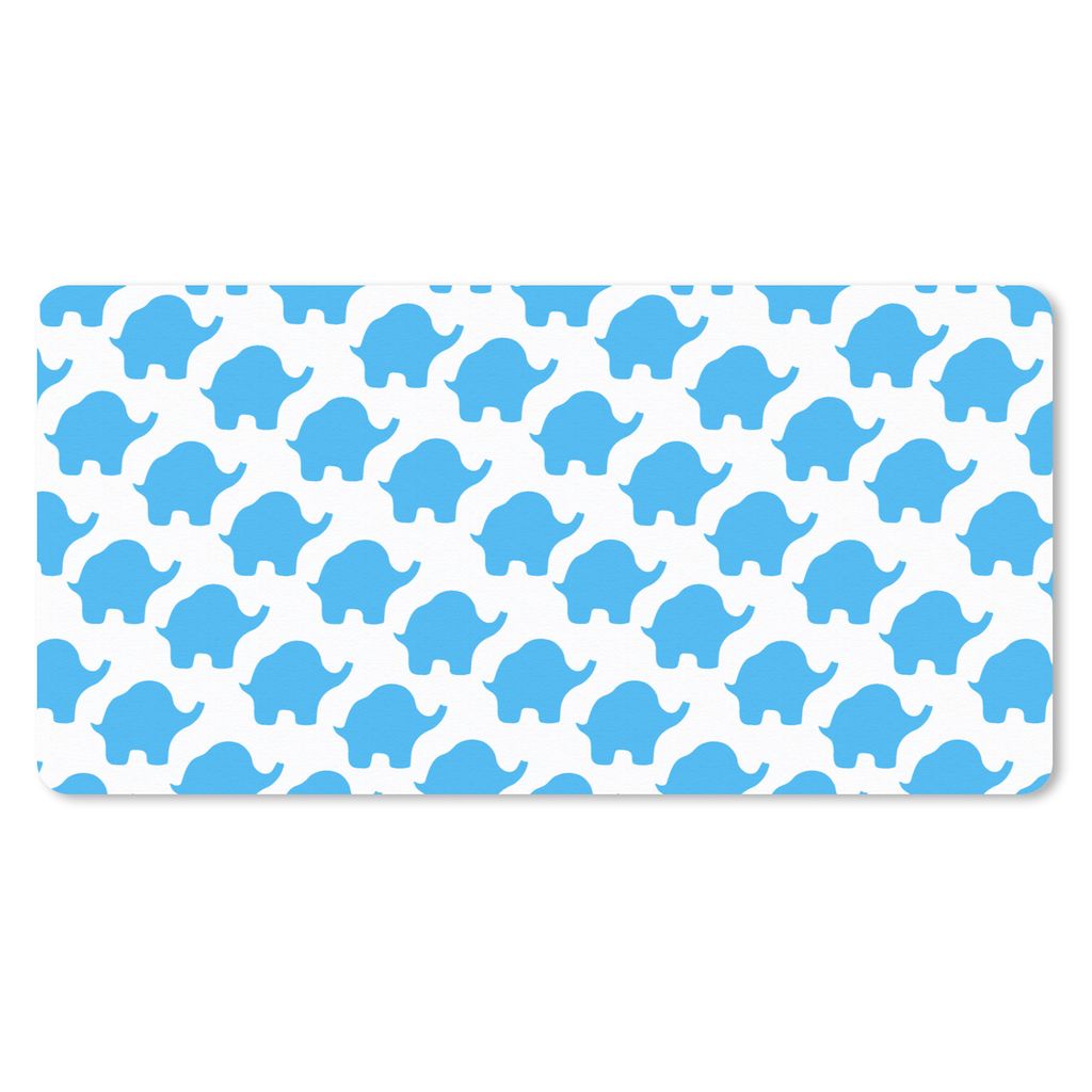 MuchoWow® Schreibtischunterlage Blau - Elefant - Design Produktbild 