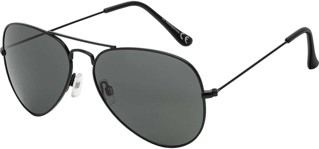 Sonnen Brille Designer Piloten Herren Sonnenbrille mit Kunstoffrahmen 30574 Schwarz Schwarz