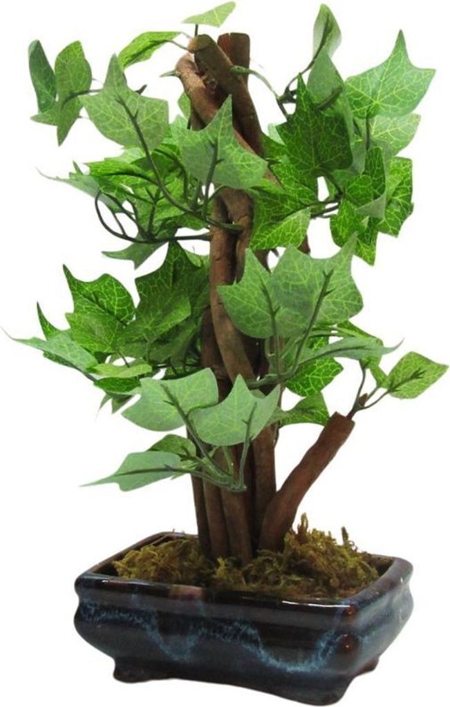 Bonsai Baum Kunstpflanze im Topf Deko Pflanze Kunstbaum H23 cm