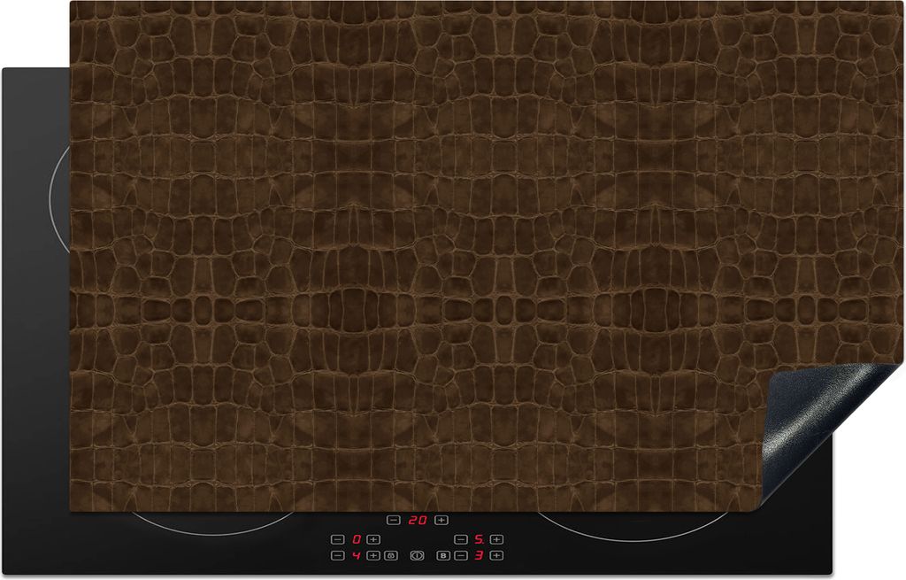 KitchenYeah Herdabdeckplatte Leder - Textur - Tierhaut , 83x51cm, Küche Deko, Glaskeramikkochfeld Herdabdeckung, Abdeckplatte fùr Kochfeld