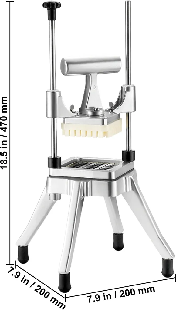 Tritatutto commerciale per frutta e verdura di SucceBuy, robusta taglierina per alimenti con lama da 1/4 di pollice, taglierina professionale per patatine fritte e taglierina per cipolle di Kattex, in acciaio inox per pomodori, peperoni, patate, funghi - 8