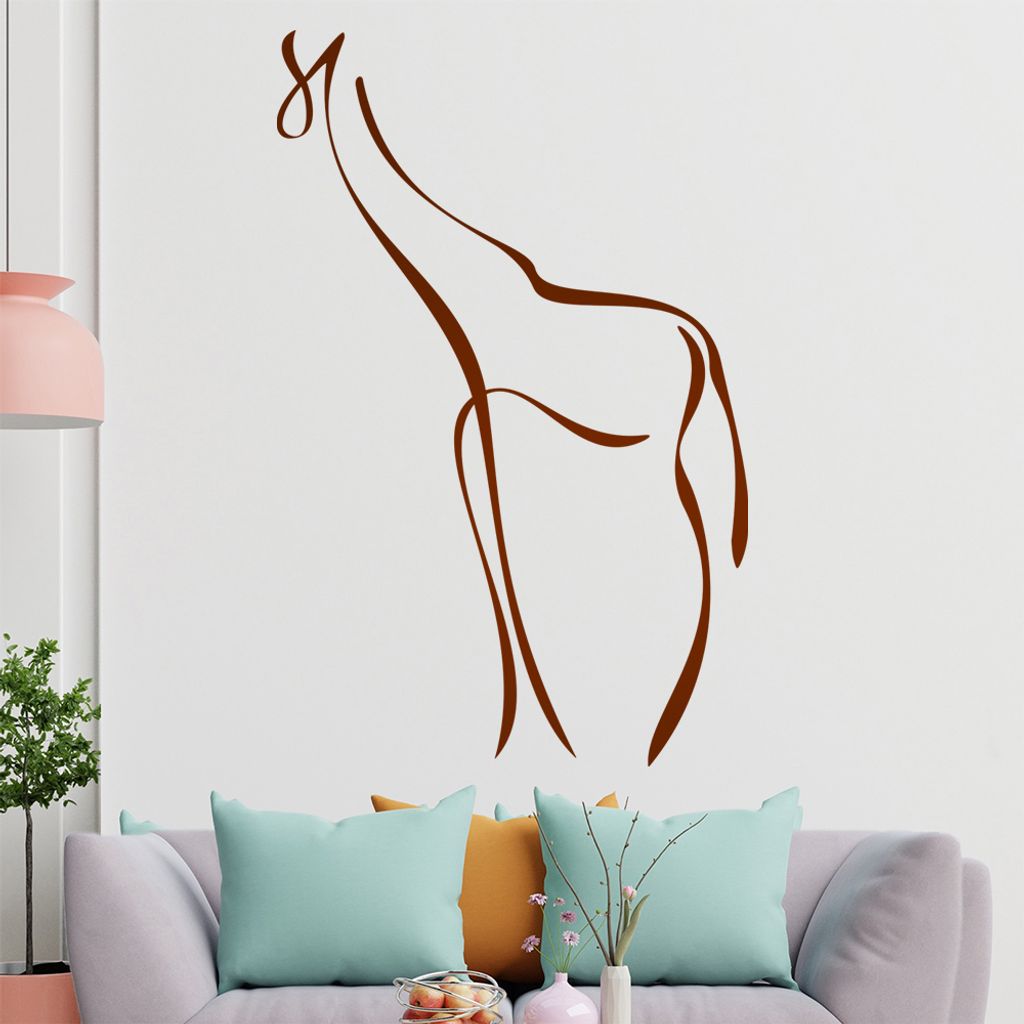 Giraffe Linien Wandtattoo in 6 Größen - Wandaufkleber Wall Sticker - Dekoration, Küche, Wohnzimmer, Schlafzimmer, Badezimmer