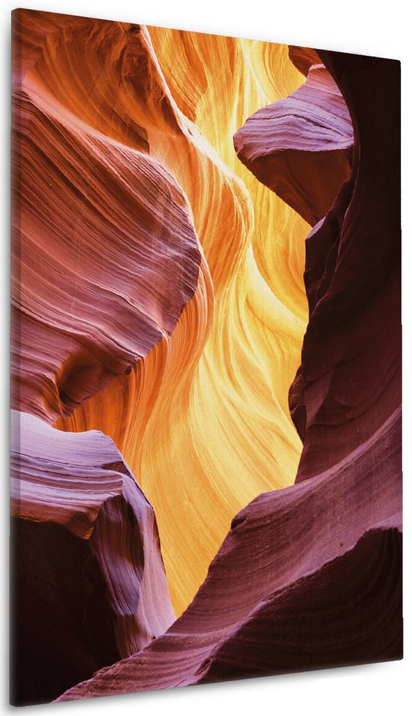 Wallario Premium Leinwandbild Schlucht aus Sandstein in Arizona Antelope Canyon in Größe 60 x 90 cm