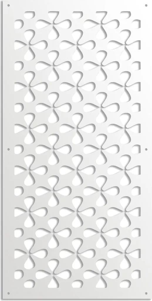 Pannello PVC Traforato QUADRIFOGLIO 50x150 Bianco - Divisore Design