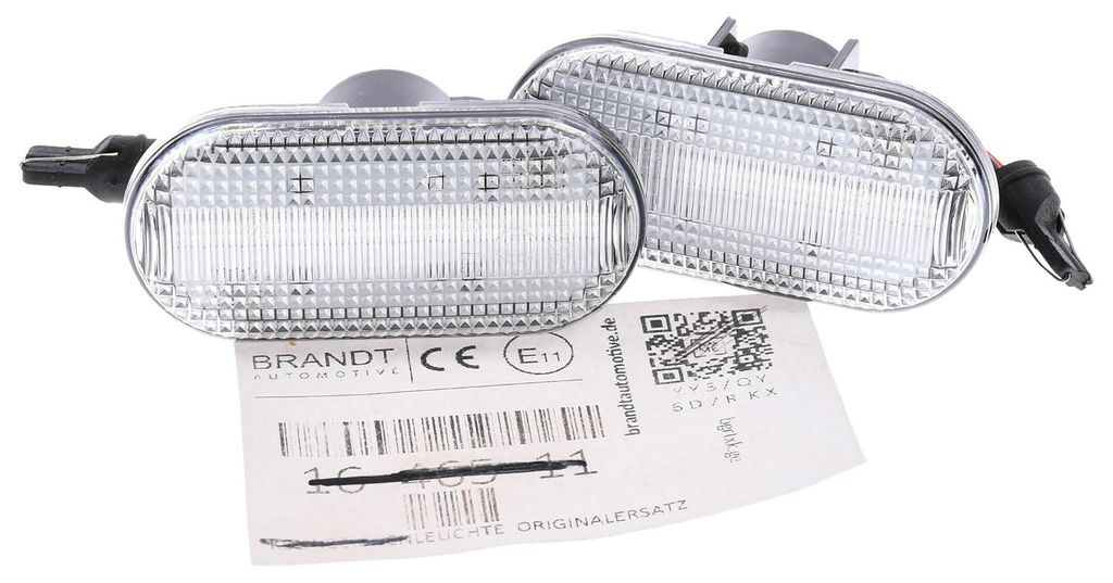 BRANDT Seitenblinker Set LED Kotflügel Blinker + Kabel Weiss passend für Renault 19 21 Espace II III Rapid Kangoo I KC Laguna I Megane I Grandtou...