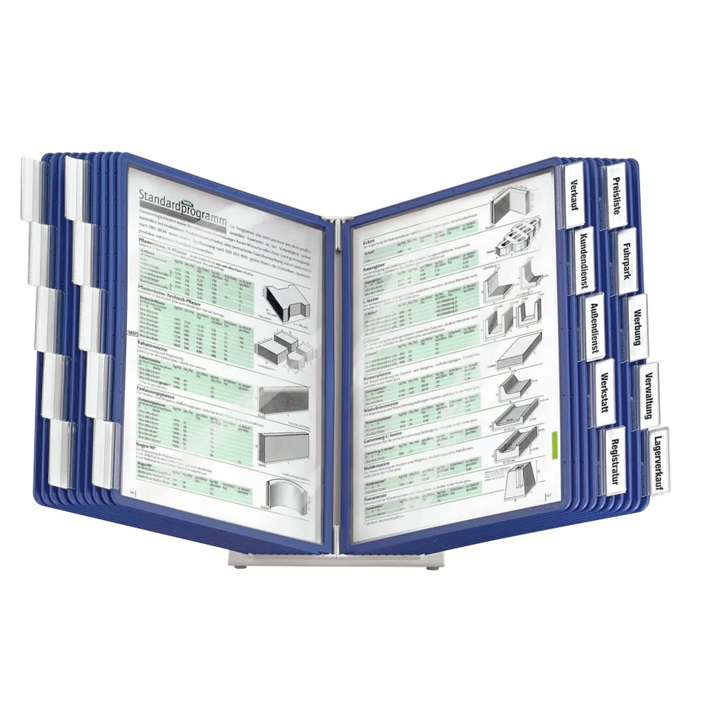 DURABLE 900587107 Pupitre de consultation avec 20 panneaux A4 bleus