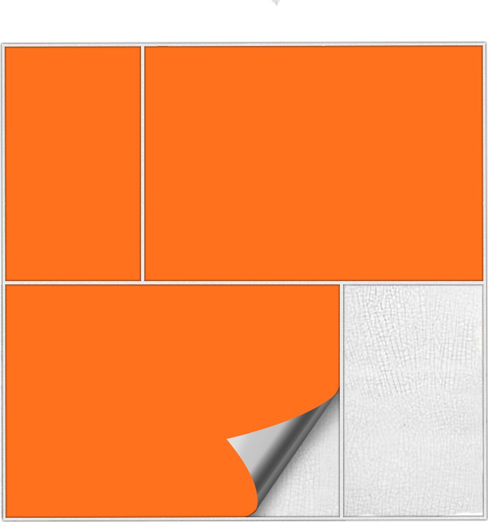 Kiwistar Fliesenaufkleber Pastellorange Seidenmatt - 3 x 15 cm - 25 Stück - Klebefliesen Fliesenmuster Stickerfliesen Wandfliesen überkleben
