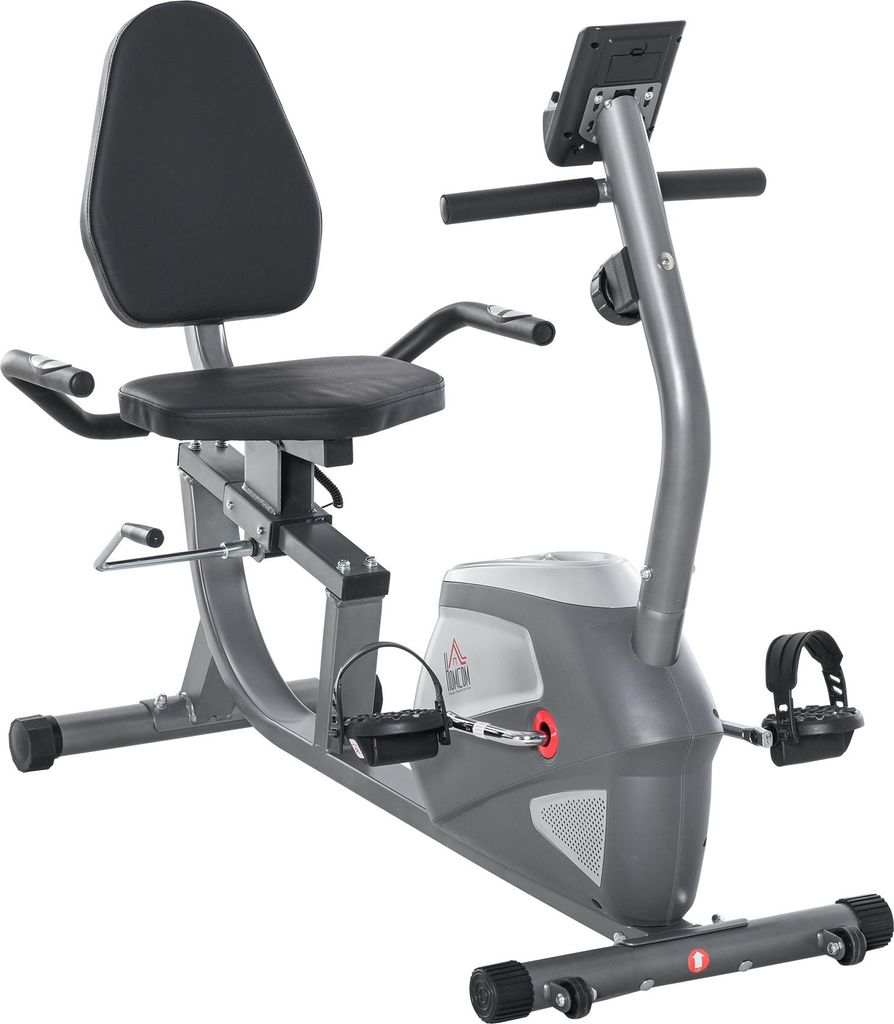 Liegeergometer mit LCD-Anzeige 8 stufig einstellbarem Magnetwiderstand Liegeheimtrainer mit Herzfrequenzsensoren, verstellbarer Rückenlehne, Nutze...