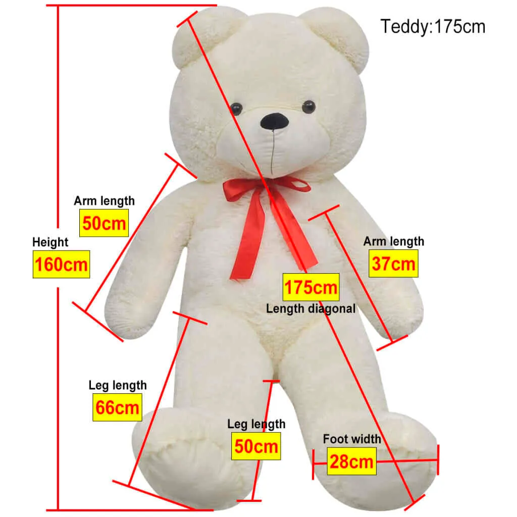 Ours en peluche 160 cm blanc XXL - Cadeau parfait pour enfant et bébé - 5
