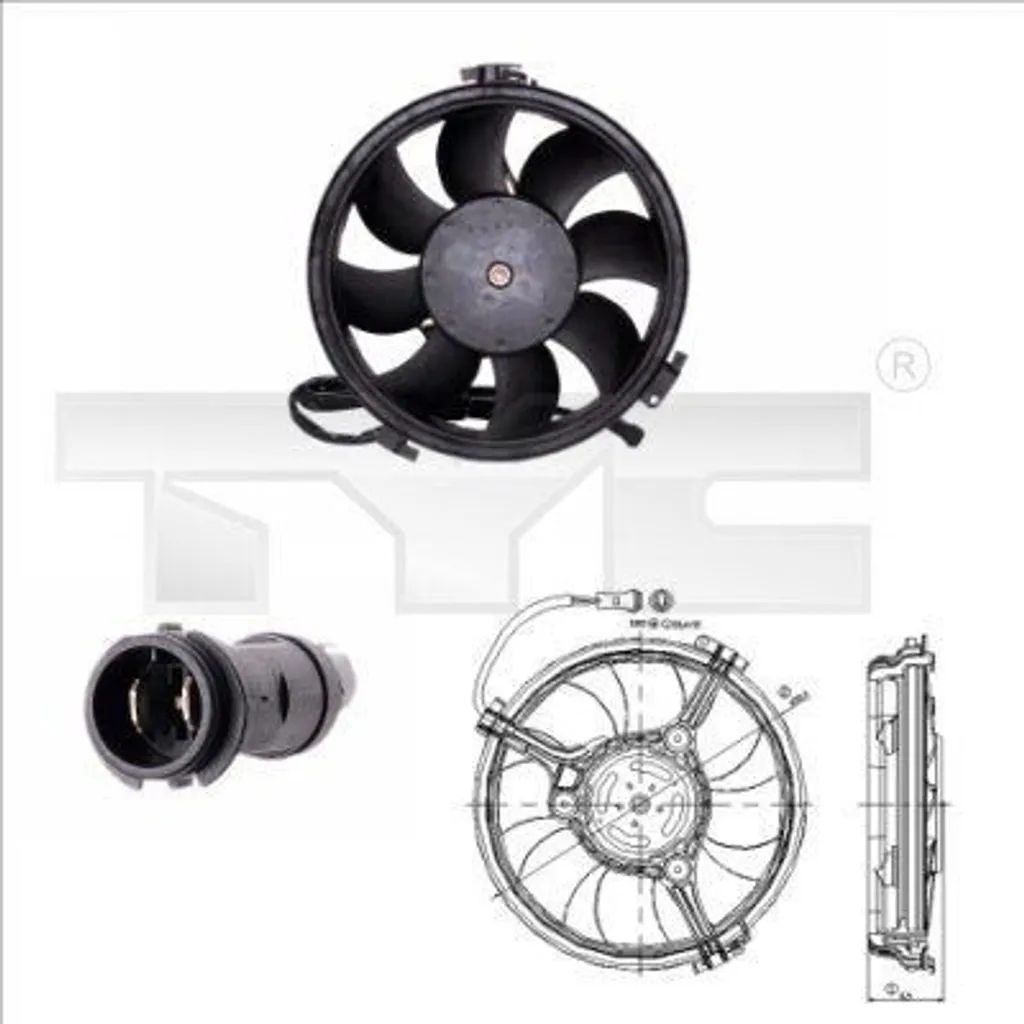 Ventilateur de Radiateur TYC 802-0005 pour Audi A4 A6 et VW Passat OE