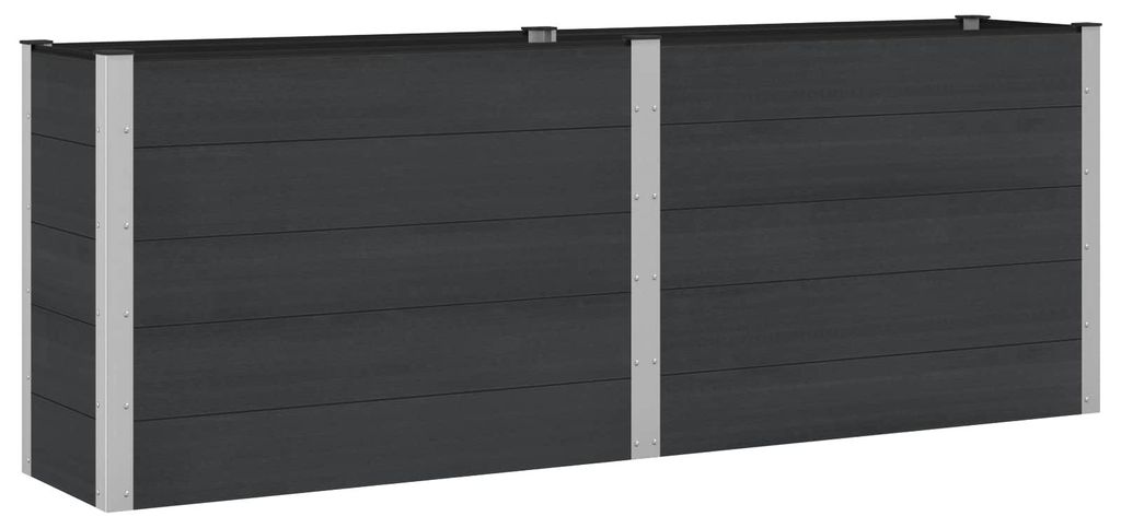 vidaXL Hochbeet Schwarz 250 x 50 x 91 cm