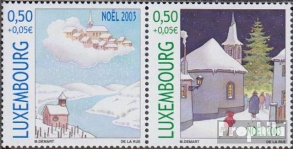 Briefmarken Luxemburg 2003 Mi 1620-1621 Paar (kompl.Ausg.) postfrisch Weihnachten