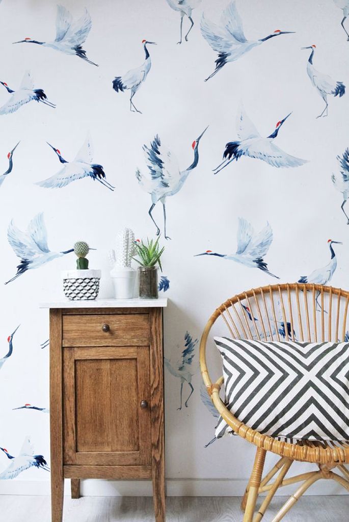 Coloray Fototapete 208x146 cm Latextapete Magicstick - UTENIL CRANES FAIRYTALE.