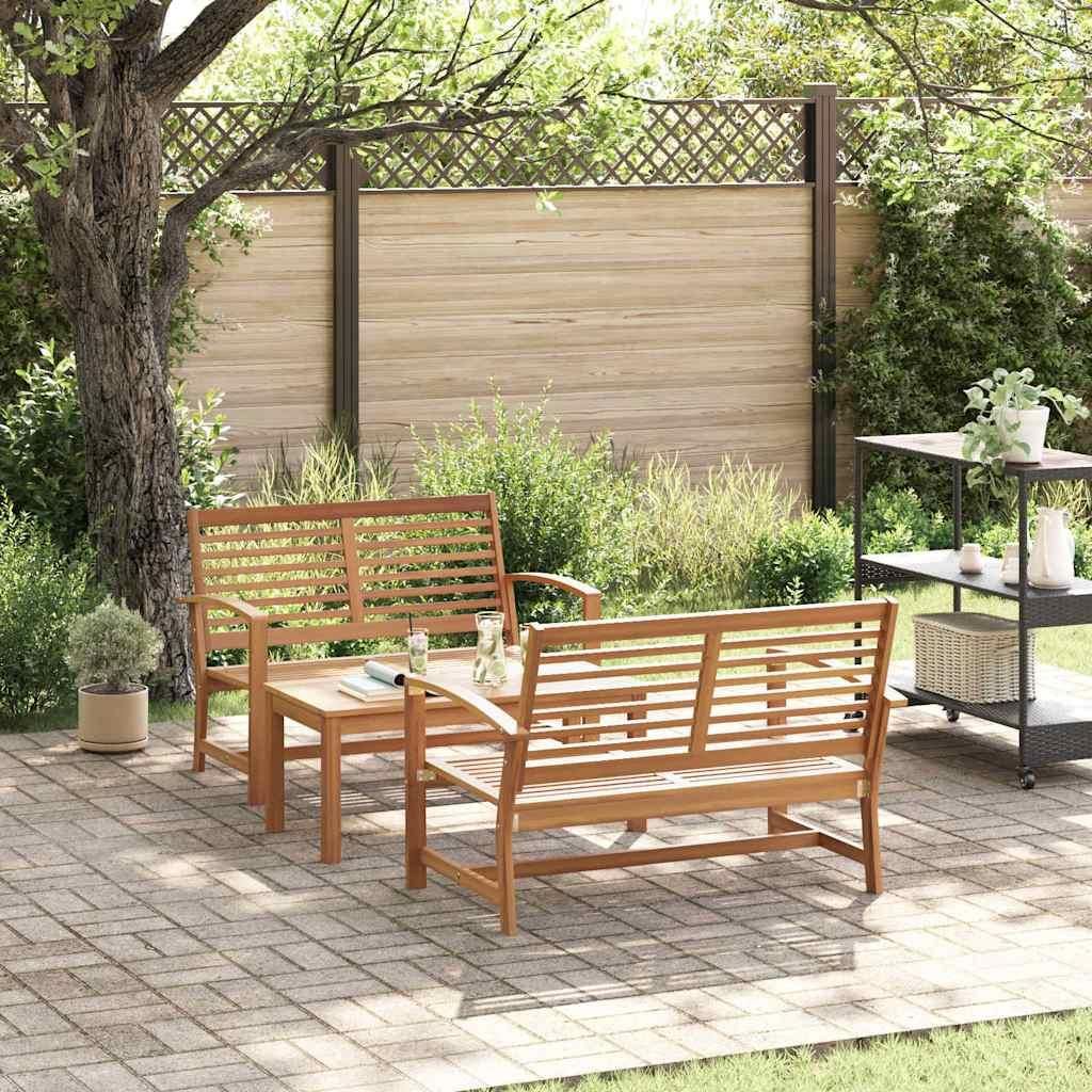 Möbel Garten-Sofa-Set 3 pcs Natur Teak-Massivholz - Gartenmöbelgarnituren 3356855