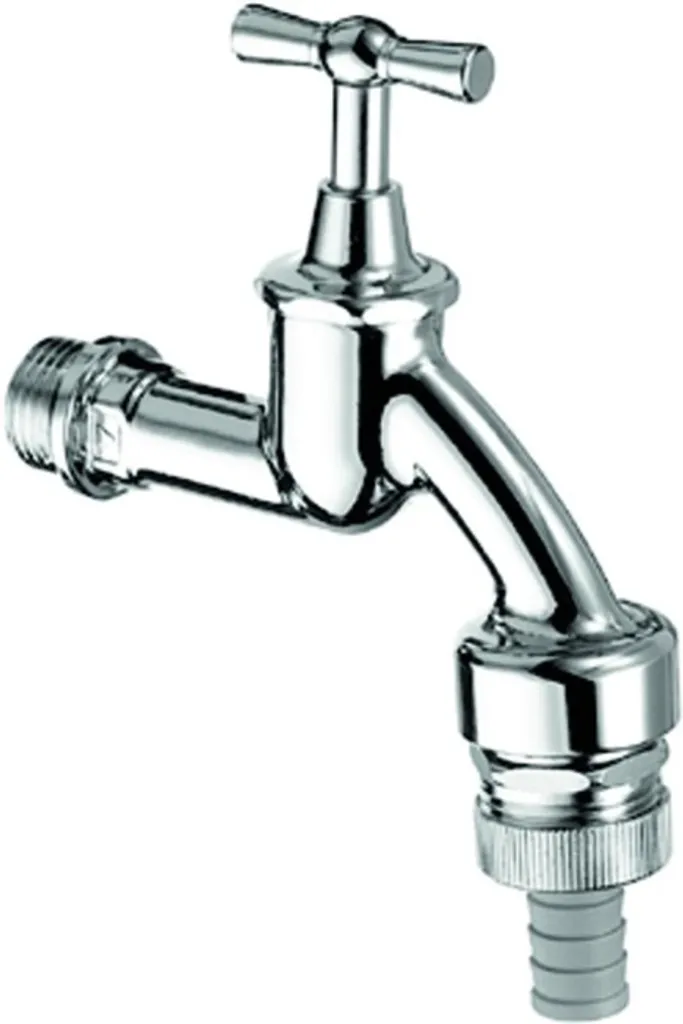 Robinet de puisage Schell chromé pour arrosage de jardin et extérieur